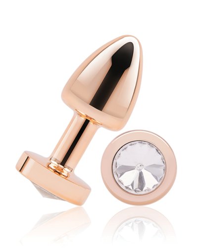 Gemsations 2\" Beginners Bling Bling Metal Butt Plug - Rose Gold