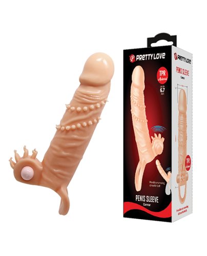 Pretty Love Connor 6.7\" Vibrating Penis Sleeve - Ivory