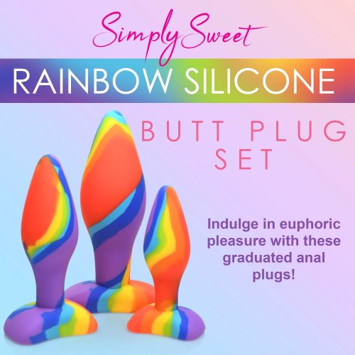 SIMPLY SWEET RAINBOW SILICONE BUTT PLUG SET