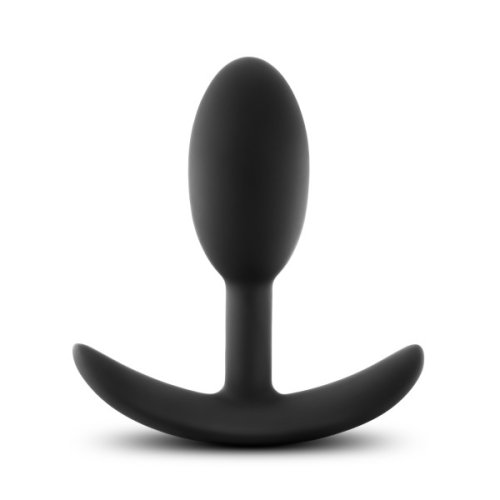 ANAL ADVENTURES PLATINUM SILICONE VIBRA SLIM PLUG SMALL BLACK