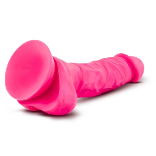 NEO 7.5 DUAL DENSITY COCK W/BALLS NEON PINK \"