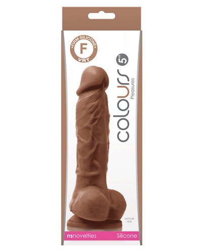 Colours Pleasures 5\" Dildo w/ Suction Cup - Brown