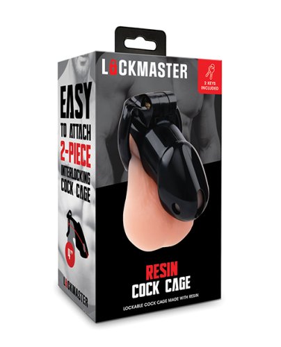 Lockmaster 4\" Resin Cock Cage - Black