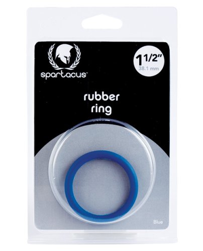 Spartacus 1.5\" Rubber Cock Ring - Blue