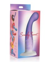 Curve Toys Simply Sweet 7' Slim G Spot Silicone Dildo - Purple/White