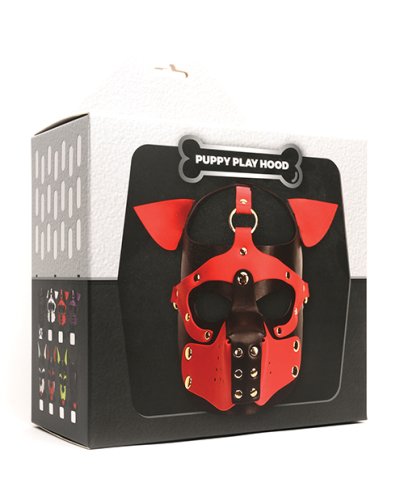 665 Playful Pup Hood - O/S Black/White/Red