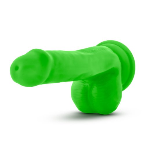 NEO ELITE 6IN SILICONE DUAL DENSITY COCK W/ BALLS NEON GREEN