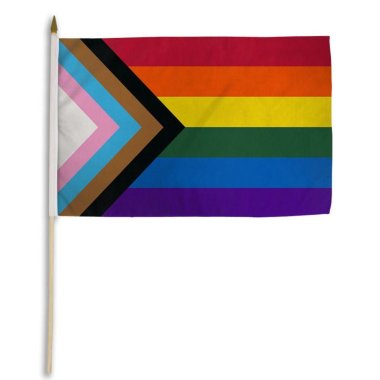 Progress Pride 12" x 18" Stick Flag