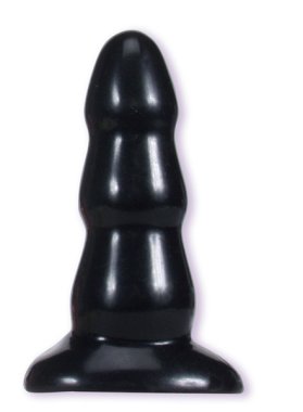 TRIPLE RIPPLE BUTT PLUG BLK MED CD