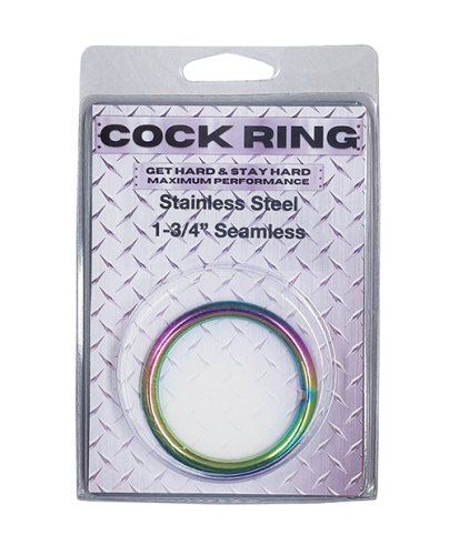 Plesur 2\" Metal Cock Ring - Rainbow