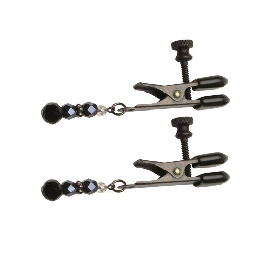 Black Beaded Clamps - Adj Broad Tip