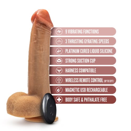 DR SKIN SILICONE DR PHILLIPS 8.5IN THRUSTING DILDO TAN