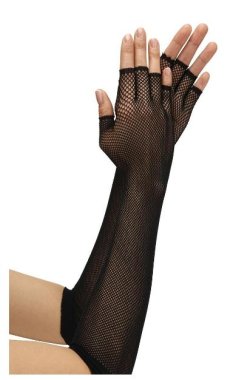 FINGERLESS FISHNET OPERA GLOVE BLACK