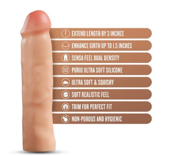 PERFORMANCE PLUS 3IN SILICONE PENIS XTENDER BEIGE