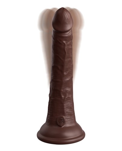 KING COCK ELITE 7 IN VIBRATING DUAL DENSITY BROWN