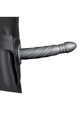 OUCH! TWISTED HOLLOW STRAP-ON 8IN GUNMETAL