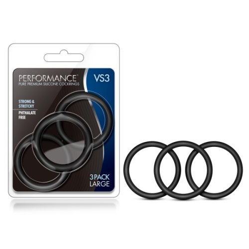 PERFORMANCE VS3 PURE PREMIUM SILICONE COCKRINGS LARGE BLACK