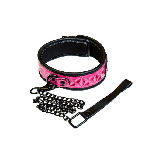 Sinful 2\" Collar w Leash - Pink