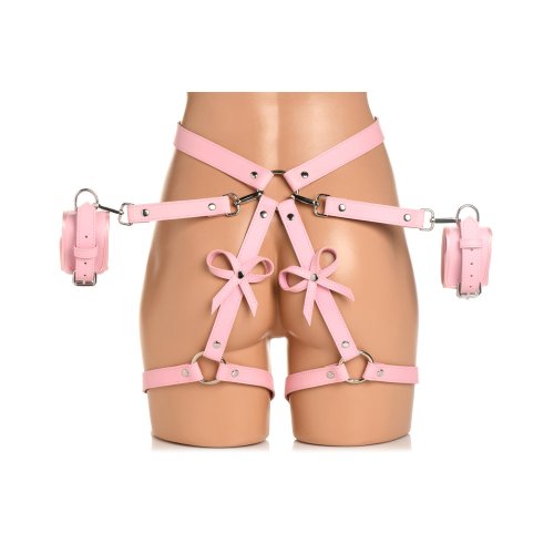 Bondage Harness W/ Bows - M/L - Pink