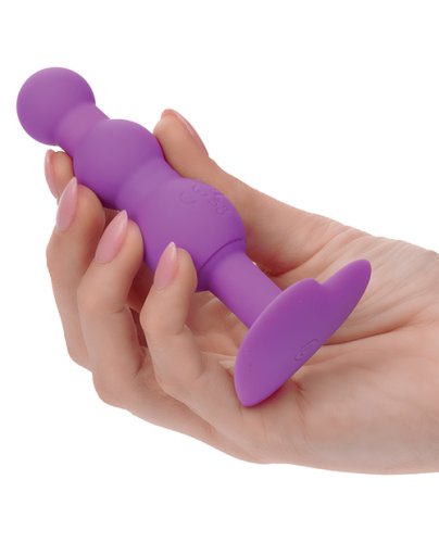 First Time Vibrating Triple Beaded Anal Probe - Purple