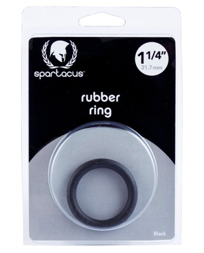 Spartacus 1.25\" Rubber Cock Ring - Black