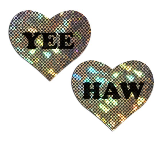 \'YEE HAW\' Black on Gold Glitter Heart