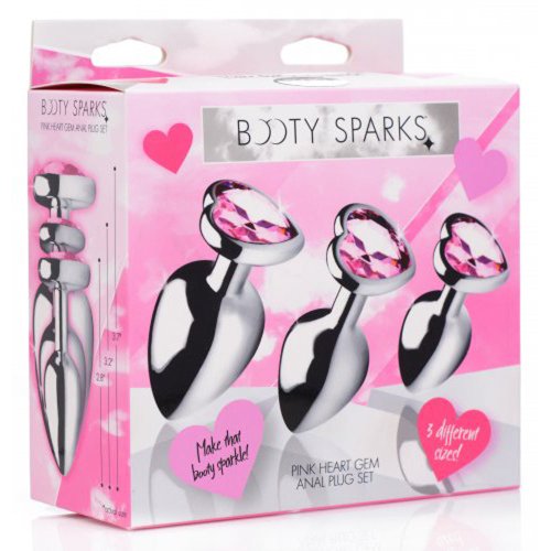 Pink Heart Gem Anal Plug Set