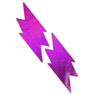 Holographic Lightning Bolt Pasties Pink*