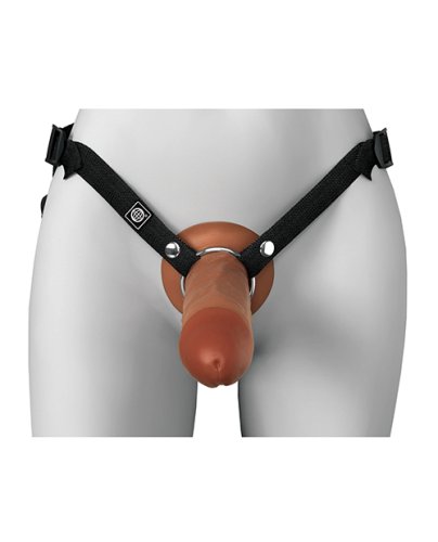 Fantasy X-Tensions Elite 8\" Silicone Hollow Strap-on w/Harness - Brown