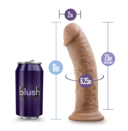 AU NATUREL 8IN DILDO W/ SUCTION CUP MOCHA