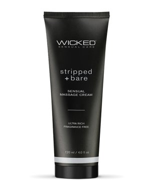 WICKED MASSAGE CREAM STRIPPED + BARE UNSCENTED 4 OZ