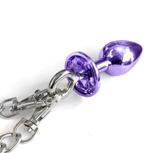 NIXIE METAL PLUG & FURRY CUFF SET PURPLE METALLIC