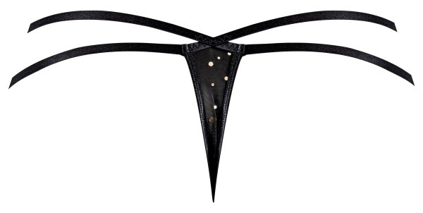 GLITZ & GLAM SPLIT CROTCH THONG BLACK 2XL