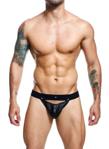 MALE BASICS DNGEON PEEKABOO JOCKSTRAP BLACK O/S