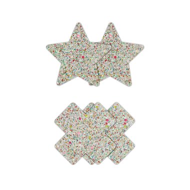 PRETTY PASTIES STAR & CROSS GLOW 2 PAIR