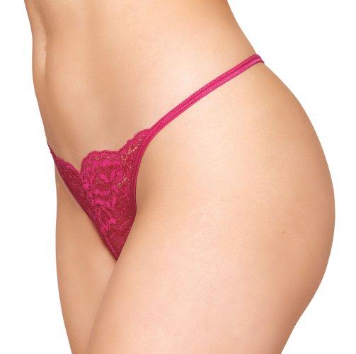 LACE OPEN CROTCH G-STRING BEET S/M
