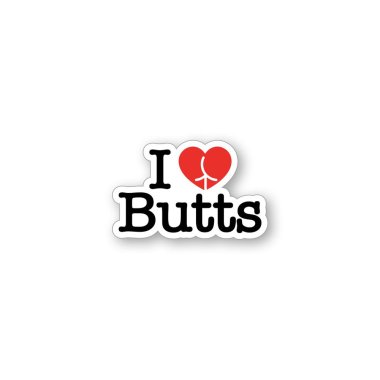 Enamel Pin: I Love Butts