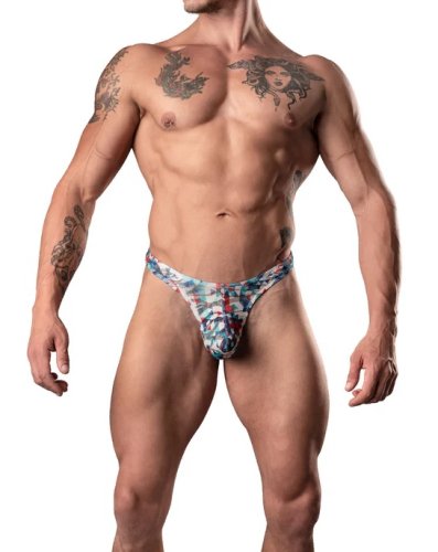 YOUR LACE OR MINE JOCK STRAP RED WHITE & BLUE S/M