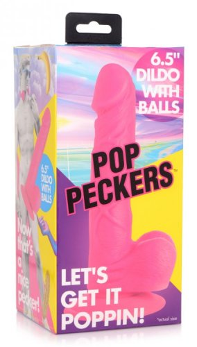 POP 6.5IN DILDO W/ BALLS PINK