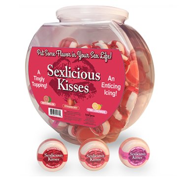 SEXLICIOUS KISSES FISHBOWL 96 PCS
