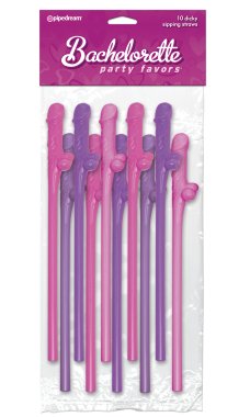 BACHELORETTE DICKY SIPPING STRAWS 10PC