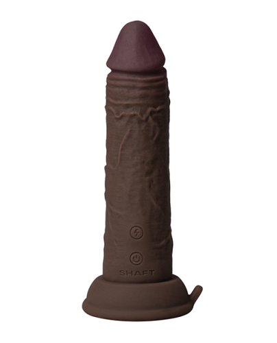 Shaft Flexskin Liquid Silicone 6.5\" Vibrating Dong - Mahogany