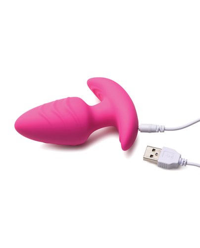 Bang! Rotating & Vibrating Tapered Butt Plug w/Remote - Pink