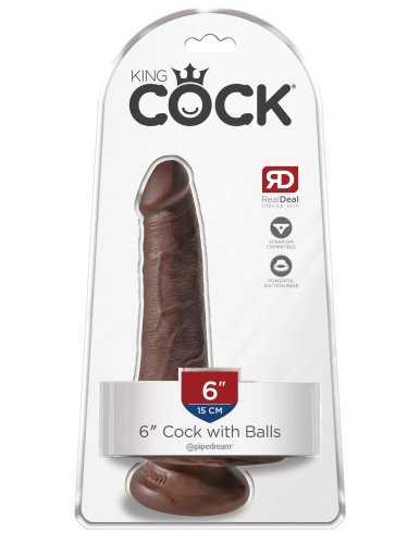 KING COCK 6 IN COCK W/BALLS BROWN