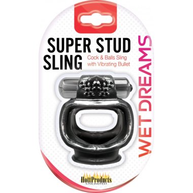 WET DREAMS SUPER STUD SLING BLACK