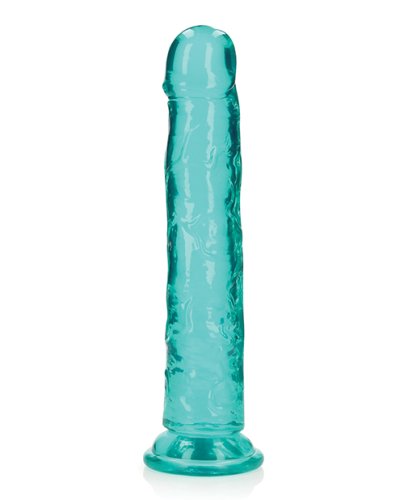 Shots RealRock Realistic Crystal Clear 10\" Straight Dildo - Turquoise