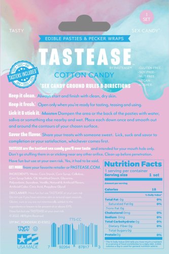 TASTEASE COTTON CANDY EDIBLE NIPPLE PASTIES & PECKER WRAPS