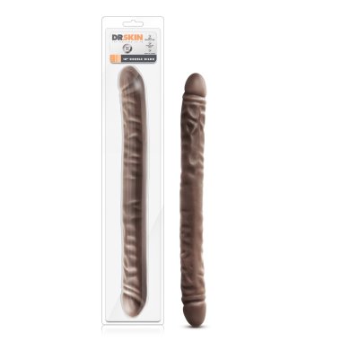 Dr Skin 18" Double Dildo - Chocolate