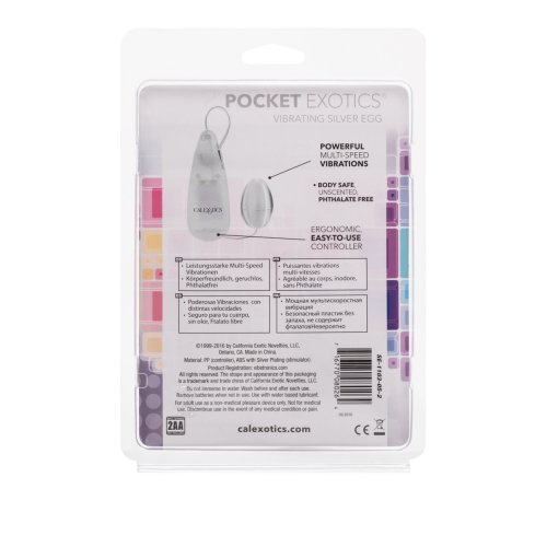 POCKET EXOTICS VIBRATING SILVER EGG