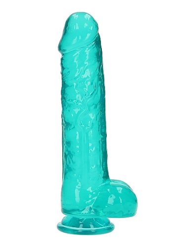 REALROCK REALISTIC DILDO W/ BALLS 10IN TURQUOISE